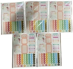 Set Of 5 -4 Sheet Pen+gear Planner Refill Stickers Calendar Do. Fixed Price $7.95.