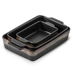 Koov Bakeware Set, Ceramic Baking Dish, Rectangular Pans Rough Black. Fixed Price $83.06.