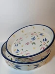 Temptations Old World 9 Inch Ceramic Baking Dish Set Two-piece Pan. Fixed Price $29.99.