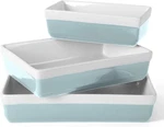Martha Stewart Oven Table Stoneware Bakeware, 3-PIECE, Dusty Blue. Fixed Price $57.11.
