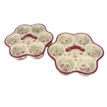 Temptations Old World White Red Muffin Cupcake Pans Set Of 2 Ceramic Bakeware. Fixed Price $24.99.