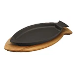 Paderno Lava Fish Plate Enamelled Cast Iron With Wooden Support. Fixed Price $128.97.