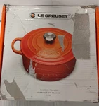 Creuset Signature Enamelled Cast Iron Casserole Dish With Lid Scratc- Azure. Fixed Price $426.99.