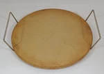 Pampered Chef Family Heritage Pizza Plate K031 13" Usa Stoneware Metal Handles. Fixed Price $24.99.