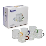 Bacimi Multi-color Borosilicate Clear Glass Espresso Cups 120ML/4OZ, Set Of 6. Fixed Price $22.95.