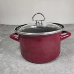 Chantal Enamel-on-steel Enamelware 2.5QT Soup Pot Tempered Glass Lid #17. Fixed Price $34.20.