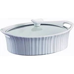 Casserole Dish With Glass Cover, Oval, French White Iii, 2.5-QTS.. Fixed Price $35.00.