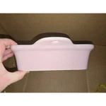 Oh Gussie Lodge 8" X Pink Enameled Stoneware Baking Dish. Fixed Price $75.00.