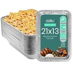 Funstitution Full Size Aluminum Foil Pans 20-PACK 21X13 High Heat Conductivity. Fixed Price $104.29.