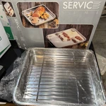 Tramontina Roasting Pan 15 X12.5X3 Stainless Steel Basting Rack Durable New. Fixed Price $55.00.