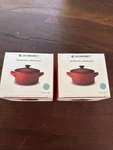 *new* Le Creuset Caribbean Blue Mini Cocotte Of 2 Cookbook. Fixed Price $47.00.