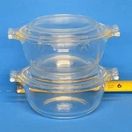 2 Vintage Pyrex #018 Clear Glass 10 Oz Casserole Bowl With Lid 680-C -usa. Fixed Price $19.95.