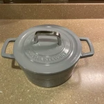 Martha Stewart 2 Qt Enameled Cast Iron Dutch Oven Gray. Fixed Price $25.00.