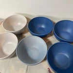 Le Creuset 12CM Bowl Of 6 Coupe Series Blue Gray Pink Beige Stoneware. Fixed Price $210.53.