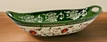 Temptations Old World Poinsettia Large 15" Oval Serving Baking Dish Handled Xmas. Fixed Price $29.95.