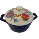 The Pioneer Woman Celia Stoneware Floral Mini Dutch Oven 4" Kitchen 7582 Guc. Fixed Price $14.58.