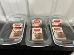 Nos 3-PACK Pyrex Easy Grab Baking Dish 1.5 Quart Oven Safe Glass Handles. Fixed Price $46.61.