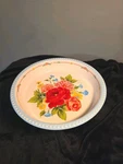 Pioneer Woman Sweet Rose 9.4 Light Blue Pie Plate Floral Stoneware Embossed. Fixed Price $20.00.