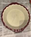Pampered Chef Family Heritage Stoneware Deep Dish Pie Plate Cranberry 9" No Box. Fixed Price $29.95.