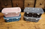 Temptations By Tara Set Of 4 Mini Loaf Pans 12OZ W/lids. Fixed Price $26.50.