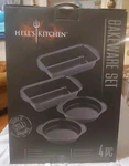Hells Kitchen 4 Piece Bakeware Baking Set Nonstick 2 Round Cake Pans Loaf. Fixed Price $26.00.