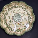 Temp-tations Ovenware Old World Green 12 Quiche, Pie, Casserole Dish. Fixed Price $34.99.