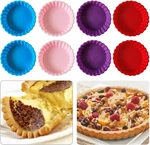 Silicone Mini Tart Molds Set Of 8, 4 Inch Nonstick Bakeware For Desserts. Fixed Price $11.99.