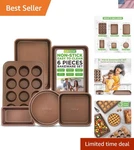 Gold Nonstick Bakeware Set Essential 6-PIECE Baking Pans For All Needs. Fixed Price $68.99.
