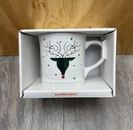 Le Creuset Stoneware Rudolph Noel Christmas Holiday Coffee Mug 14 Oz Nib. Fixed Price $29.99.