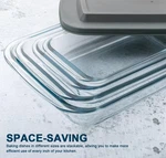 8-PIECE Deep Glass Baking Dish Set With Plastic Lids,rectangular Bakewa.... Fixed Price $56.95.