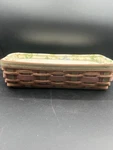 Longaberger Harvest Weave Bread Basket W/ 3 Section Insert, Lid & Fabric Liner. Fixed Price $69.99.