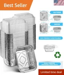 Disposable Takeout Pans With Clear Lids 1LB Capacity Aluminum Foil Food Dri.... Fixed Price $41.59.