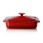 Ceramic Casserole Dish With Lid 4.0 Quart 9X13 Inch Red Rectangular Stoneware. Fixed Price $75.78.
