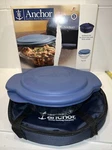 Anchor Hocking 3-PIECE 2-QUART Sculpted Baking Dish Slate Blue Lid New Boxed. Fixed Price $62.95.