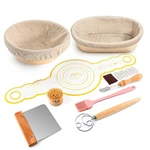 Doyolla 2-PACK Bread Proofing Baskets: 10" Oval & 8.5" Round Dough Proofer Set. Fixed Price $44.98.