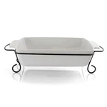 Gibson Elite 2 Piece Rectangle 15.5 Inch Stoneware Bakeware With Metal Rack. Fixed Price $73.00.