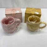 Temp-tations Light Pink & Yellow With Stripe Bands 16 Oz Coffee Mug By Tara. Fixed Price $22.99.