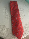 Utopia Brand Men's Tie - Red Background With Pink Flamingo Swizzle Stick Design. Fixed Price $9.99.