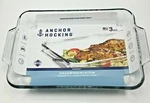 Anchor Hocking 3 Quart Baking Dish With Easy Grip Handles - Clear Glass New. Fixed Price $54.95.