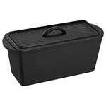 Navaris Long Bread Pan - Cast Iron Loaf With Lid 13X5 Inches, Black. Fixed Price $53.31.
