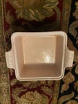 Lid Creuset Stoneware Heritage Covered Square Casserole 2.5 Qt.orange Is. Fixed Price $20.00.