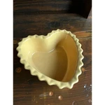 Chantal Yellow Heart Shaped Ceramic Baking Dish Ruffled Rim 2 Cup 93-HBR15. Fixed Price $6.79.