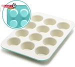 Greenlife 12-CUP Muffin Pan, Pfas-free Healthy Nonstick Baking Tray, 11.4" X 1.9. Fixed Price $38.74.