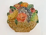 The Cellar Rh Macy Hand Painted Ceramic Fruit Basket Trivet Wall Hanging Italy. Fixed Price $12.99.