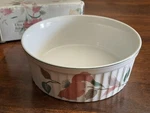 Mikasa Silk Flowers Round Souffle Dish Ultra Ceram Bake & Serve UP009 Japan. Fixed Price $26.55.