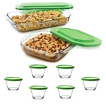 Libbey Casserole Bake Dish Set With Lids & 6-PC Ramekin Glass Storage Containers. Fixed Price $49.95.