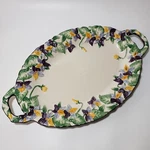 Temptations Figural Floral Oval Handled Platter Serving Tray Embossed. Fixed Price $49.95.