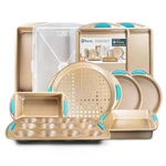 Perlli Baking Kit: Nonstick Gold Steel Oven Set - 10 Pieces, Cookie Sheets, C.... Fixed Price $82.75.