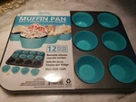 Muffin Pan With 12 Reusable Silicone Cupcake Holders, Cucina Vita Non-stick New. Fixed Price $15.28.