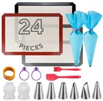 24PCS Silicone Baking Mat Set Nonstick Bakeware Oven Kit Sheet Macaroon Cookie. Fixed Price $19.99.